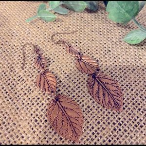 Falling Copper leaves earrings